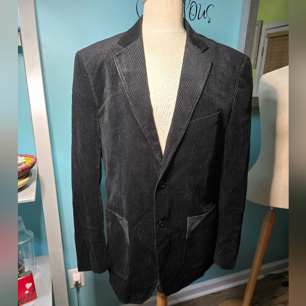 Sophisticated Giorgio Armani Black Corduroy Blazer